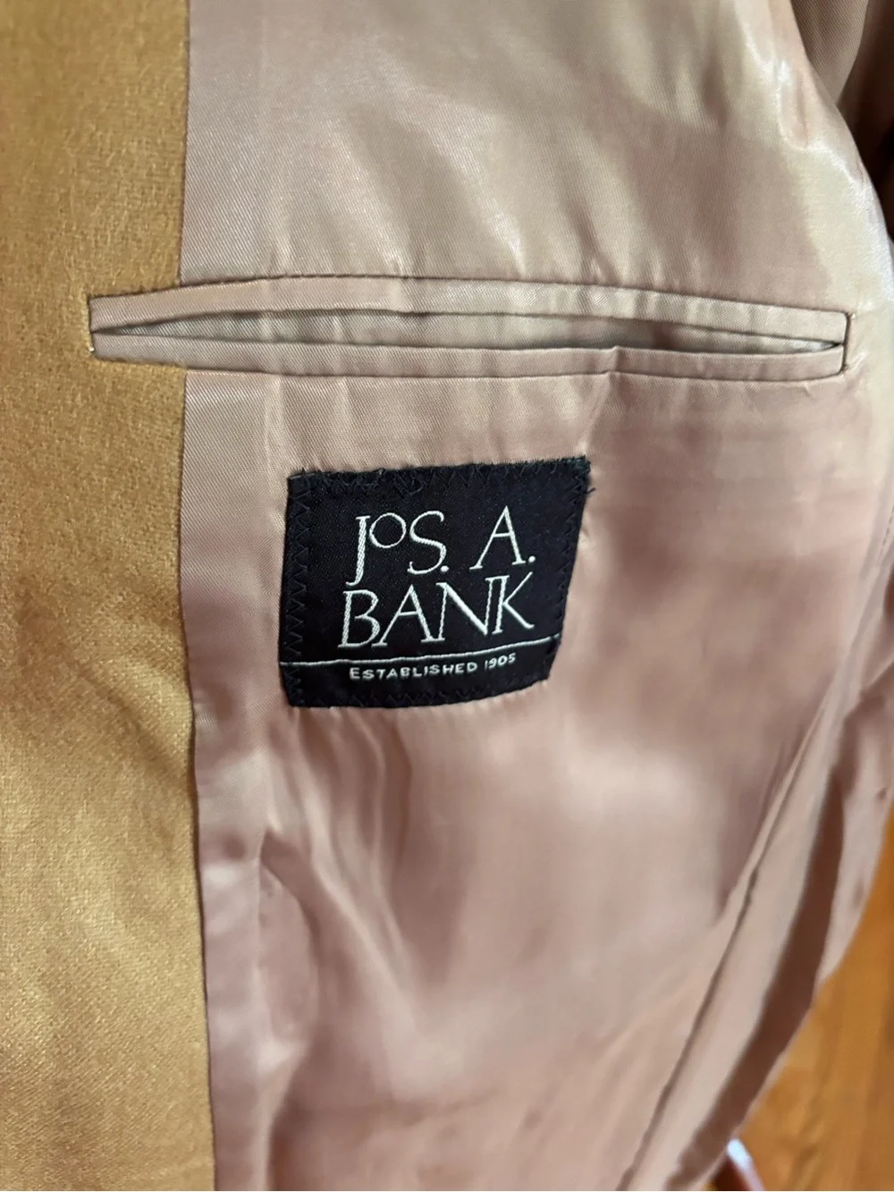 Jos. A. Bank 100% Cashmere Sport Coat Blazer Camel Tan 42R 2 Button